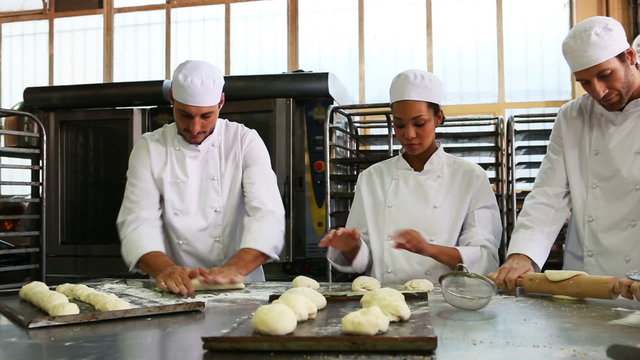 Team of bakers working together