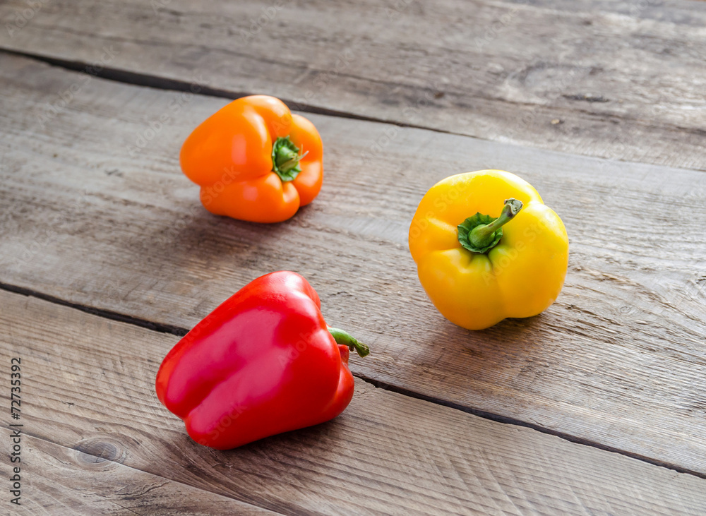 Canvas Prints bell peppers on the wooden background