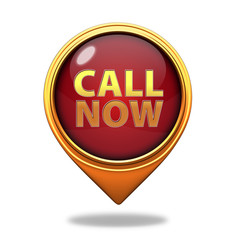 call now pointer icon on white background