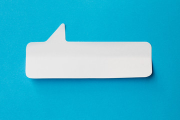 Blank long white sticker blue template background.