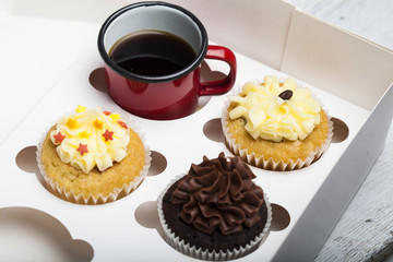 Cupcakes and coffee cup