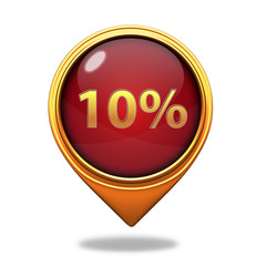 Ten percent pointer icon on white background