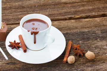 Foto op Canvas cup of hot chocolate © neirfy