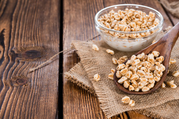 Bowl with puffed wheat