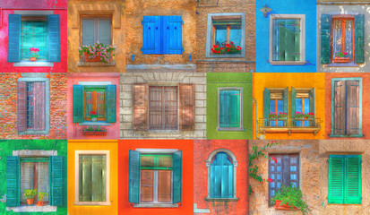 Fototapeta na wymiar Italian windows in hdr