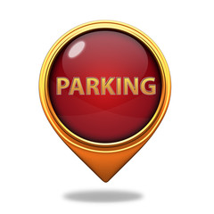 Parking pointer icon on white background