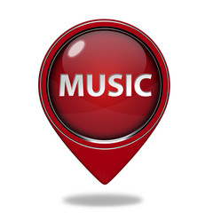 music pointer icon on white background