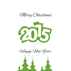 Christmas and New Year 2015 green vector