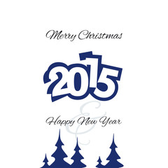Christmas and New Year 2015 blue vector