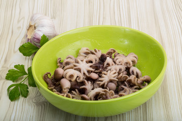 Boiled octopus