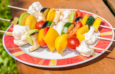 Grilled vegetables on a plate