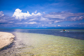 Beautiful white tropical beach on desert island