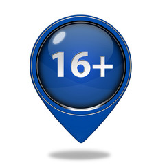 16+ pointer icon on white background