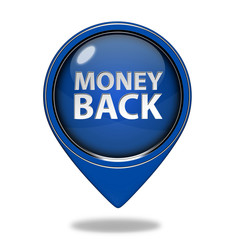 Money back pointer icon on white background