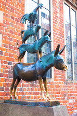 Naklejka premium The Statue of Town Musicians of Bremen, Germany