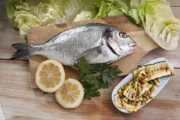 Sea bream and courgette