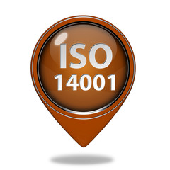 Iso 14001 pointer icon on white background