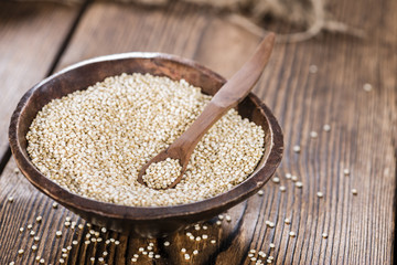 Bowl with uncooked Quinoa Seeds