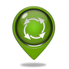 recycle pointer icon on white background