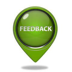 Feedback pointer icon on white background