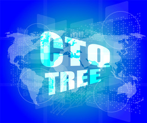 ctq tree word on digital touch screen
