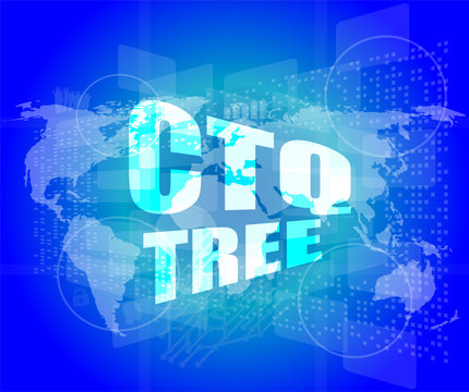 ctq tree word on digital touch screen