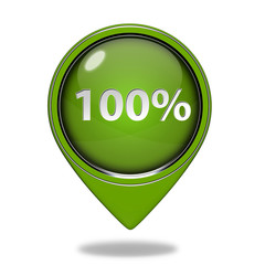 Hundred percent pointer icon on white background