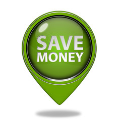 Save money pointer icon on white background