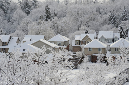 Winter morning in the small town