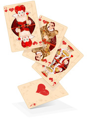 Hearts play cards