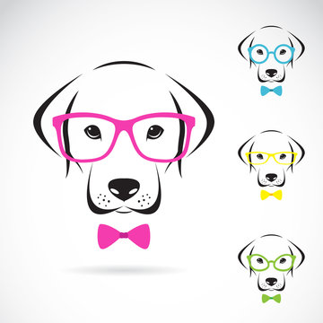 Vector images of dog labrador wearing glasses