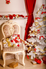 Christmas house interior new year decoration