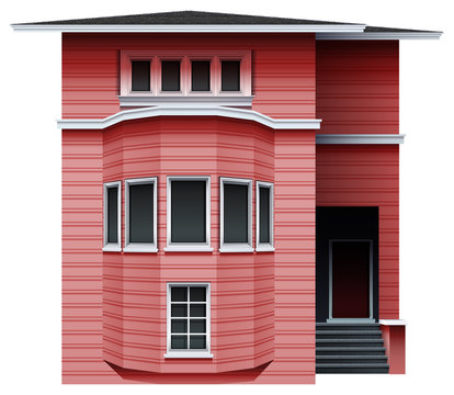 A pink building