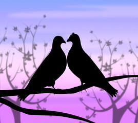 Love Birds Represents Compassion Passion And Heart
