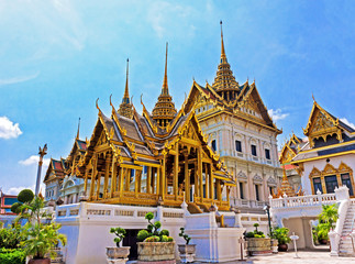 Naklejka premium Świątynia w Grand Palace Emerald Buddha (Wat Phra Kaew), Bangkok