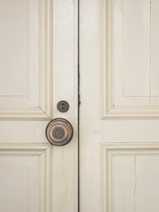 Wooden door with door knob