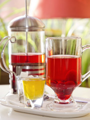 berry tea with raspberries
