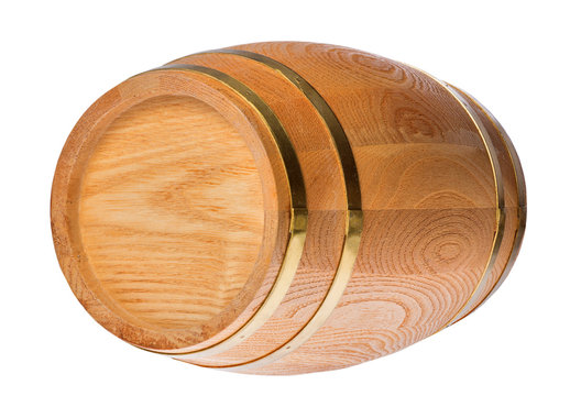 isolated single wood cask