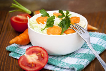 fresh salad with vegetables