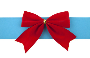 red bow and blue ribbon