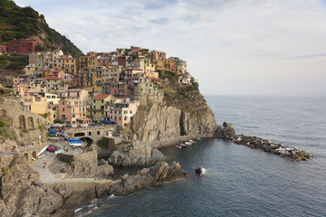 Fototapeta na wymiar View of Manarola, La Spezia, Liguria, Italy
