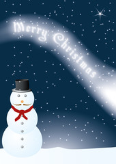 Carte Merry Christmas sous la neige