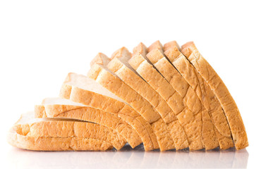 whole wheat bread on a white background