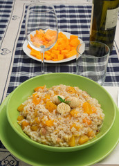 Risotto alla zucca e castagne
