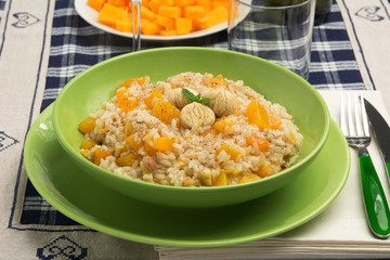 Risotto alla zucca e castagne
