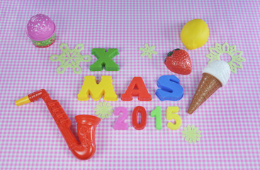 Christmas 2015 decoration with colorful toys