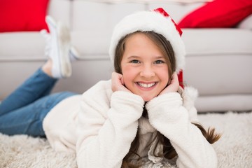 Festive little girl smiling at camera