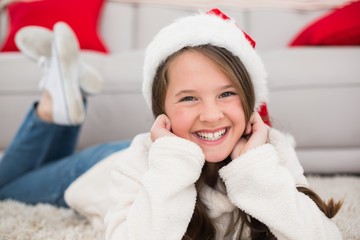 Festive little girl smiling at camera