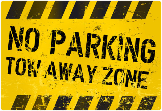 No parking, tow away zone, traffic sign, vector illustration, gr