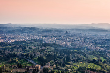 Fototapeta na wymiar panoramic view of Firenze from Fiesole